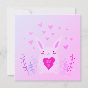 Cartes Pour Fêtes Annuelles Jour de la Saint Valentin rose mignon Je t'aime La