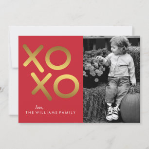 Cartes Pour Fêtes Annuelles Jour de la Saint Valentin XOXO en or imprimé