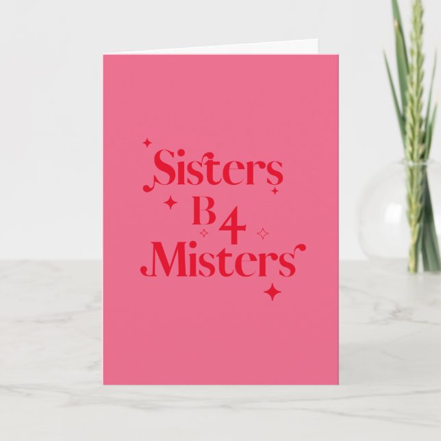 Cartes Pour Fêtes Annuelles Jour de la Soeur Galentines moderne Chic Rose (Devant)