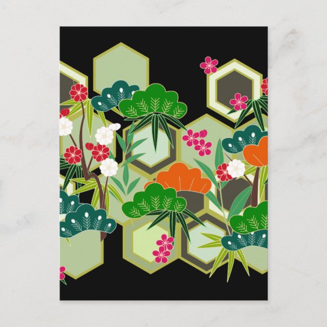 Cartes Pour Fêtes Annuelles Jour de l'An Japonais style japonais (Devant)