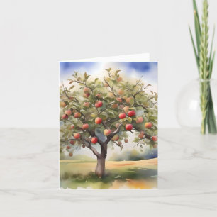 Cartes Pour Fêtes Annuelles Jour de l'arbre de pomme E - 6 janvier - Aquarelle