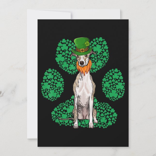 Cartes Pour Fêtes Annuelles Jour de l'Saint Patrick de Leprechaun Whippet Paw (Devant)