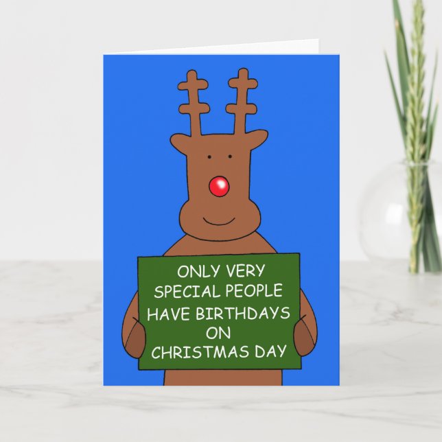 Cartes Pour Fêtes Annuelles Jour de Noël 25 décembre Anniversaire Reindeer (Devant)