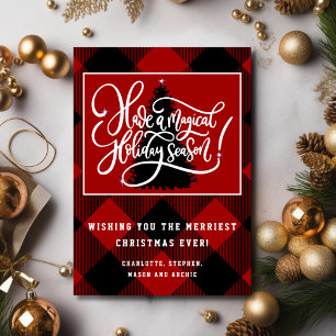Cartes Pour Fêtes Annuelles Jour de Noël de Buffalo Rouge moderne