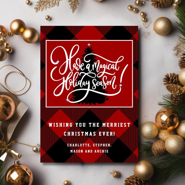 Cartes Pour Fêtes Annuelles Jour de Noël de Buffalo Rouge moderne (Créateur téléchargé)
