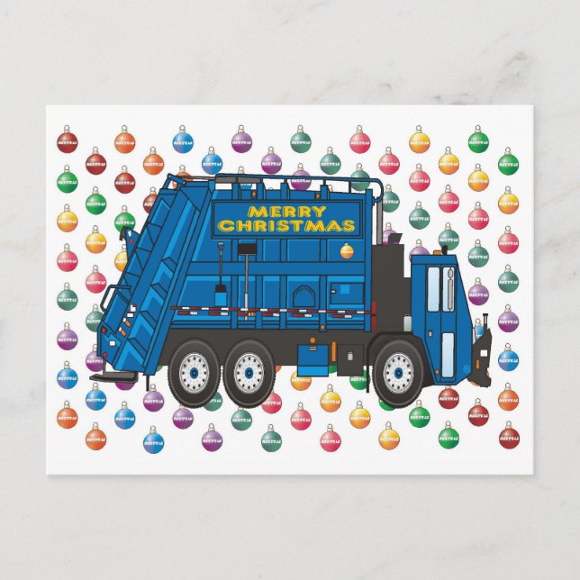 Cartes Pour Fêtes Annuelles Jour de Noël du camion à ordures (Devant)