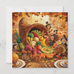 CARTES POUR FÊTES ANNUELLES JOUR DE THANKSGIVING HEUREUX