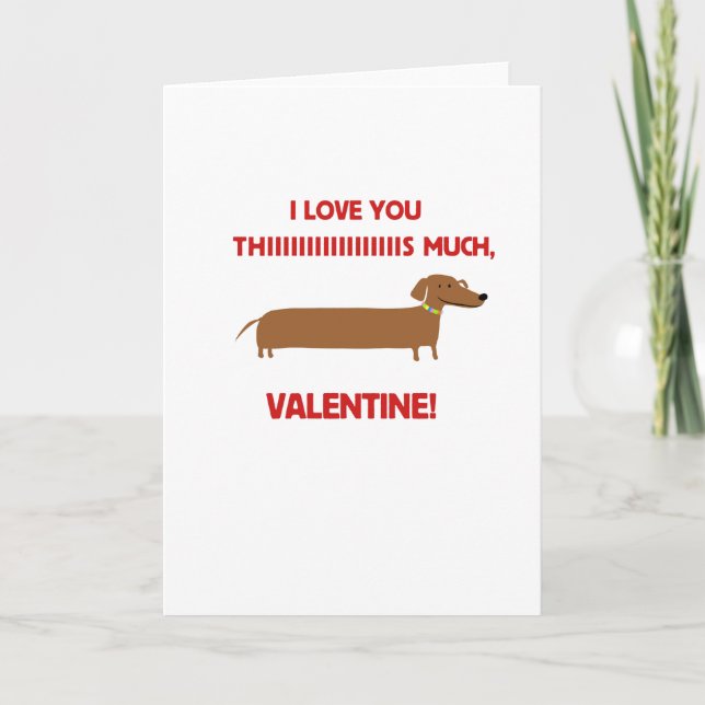 Cartes Pour Fêtes Annuelles Jour de Valentines de chien de saucisse (Devant)