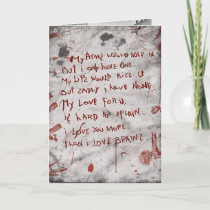 Cartes Pour Fêtes Annuelles jour de valentines de zombi