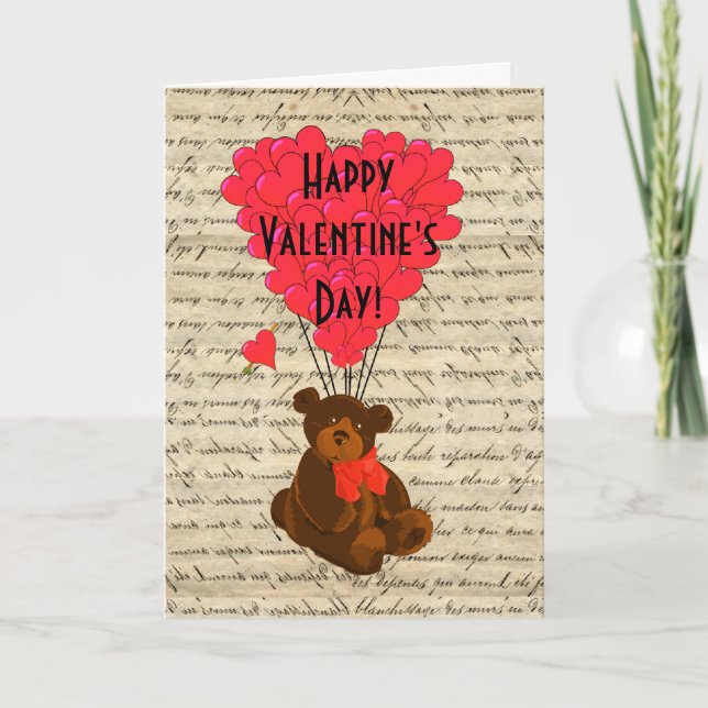 Cartes Pour Fêtes Annuelles Jour de Valentines d'ours de nounours (Devant)