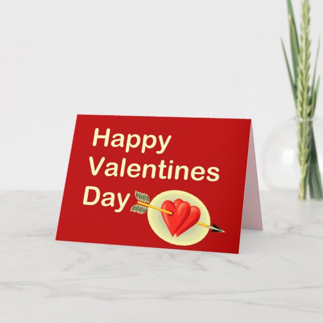 Cartes Pour Fêtes Annuelles Jour de Valentines heureux - la flèche du cupidon (Devant)