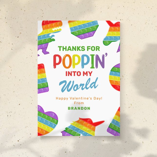 Cartes Pour Fêtes Annuelles Jour de Valentines pour enfants Fidget Poppin (Créateur téléchargé)