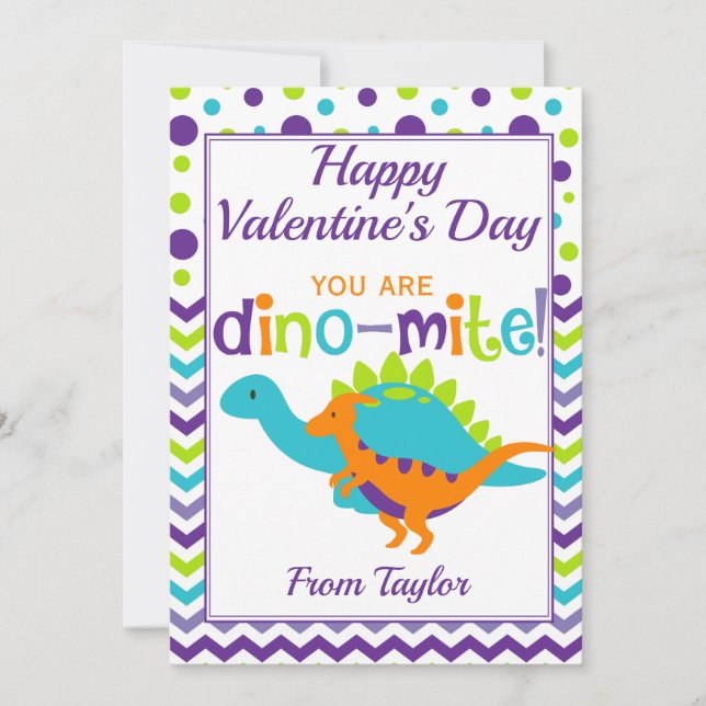 Cartes Pour Fêtes Annuelles Jour des enfants Dinosaur Dino-Mite Valentines (Devant)