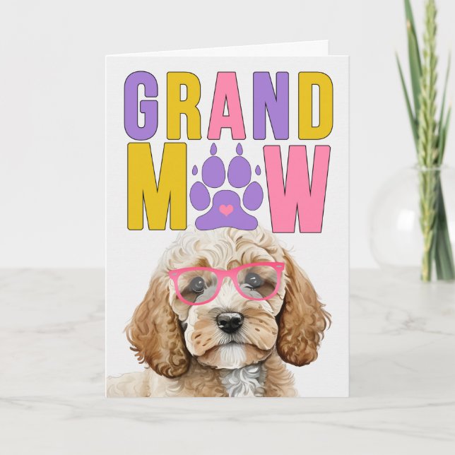 Cartes Pour Fêtes Annuelles Jour des grands-parents GranMAW Cockapoo GrandDOG (Devant)