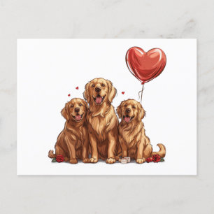 Cartes Pour Fêtes Annuelles Jour des Valentines Chien d'or
