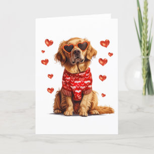 Cartes Pour Fêtes Annuelles Jour des Valentines Chien d'or