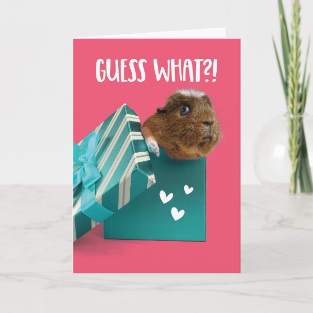 Cartes Pour Fêtes Annuelles Jour des Valentines Cute Cochon de Guinée Présente (Devant)