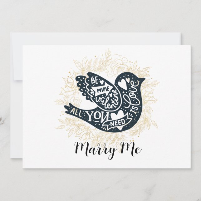 Cartes Pour Fêtes Annuelles Jour des Valentines de la proposition Marry Me (Devant)