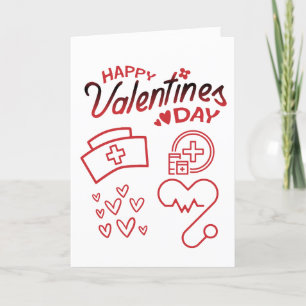 Cartes Pour Fêtes Annuelles Jour des Valentines de l'infirmière rouge moderne