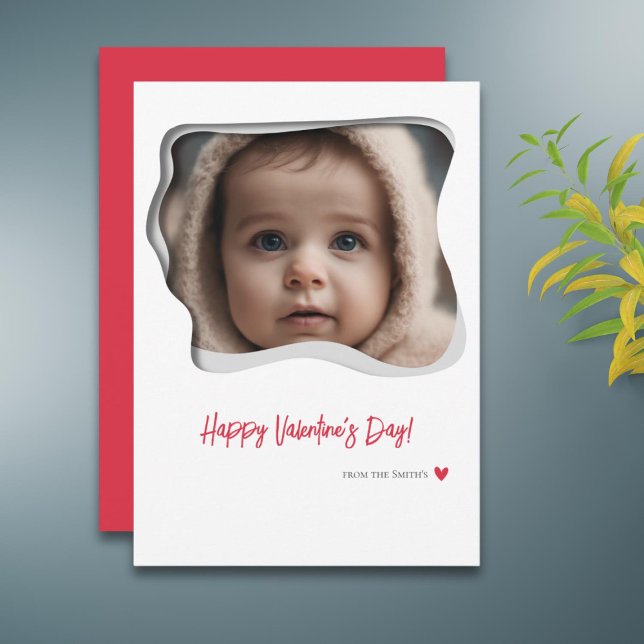 Cartes Pour Fêtes Annuelles Jour des Valentines de Photo Rouge Moderne (Créateur téléchargé)
