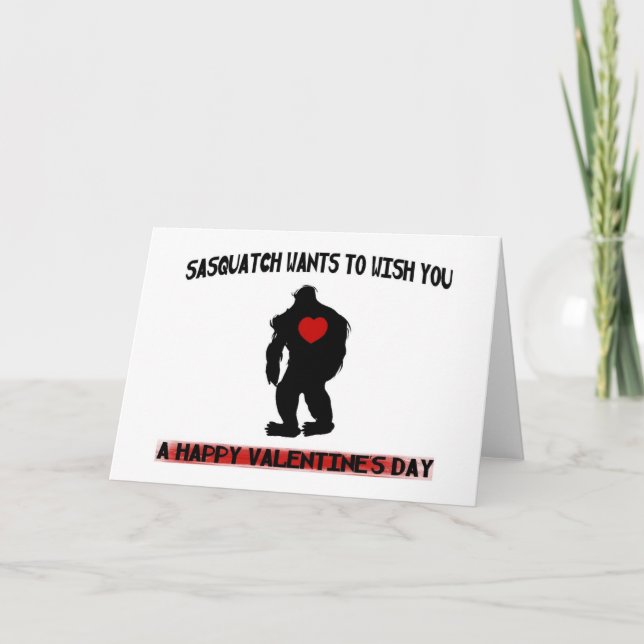 Cartes Pour Fêtes Annuelles Jour des Valentines de Sasquatch (Devant)