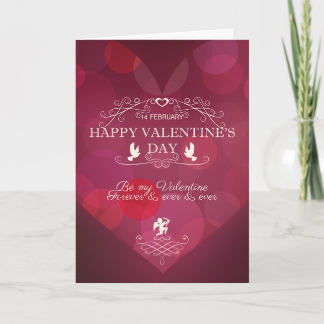 Cartes Pour Fêtes Annuelles Jour des Valentines du Coeur Rouge (Devant)