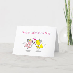 Cartes Pour Fêtes Annuelles Jour des Valentines du renard mignon