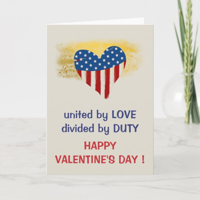 Cartes Pour Fêtes Annuelles Jour des Valentines du soldat de l'armée militaire (Devant)