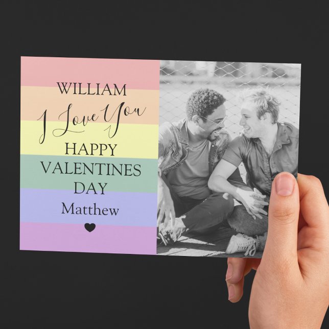 Cartes Pour Fêtes Annuelles Jour des Valentines photo LGBT modernes (Créateur téléchargé)