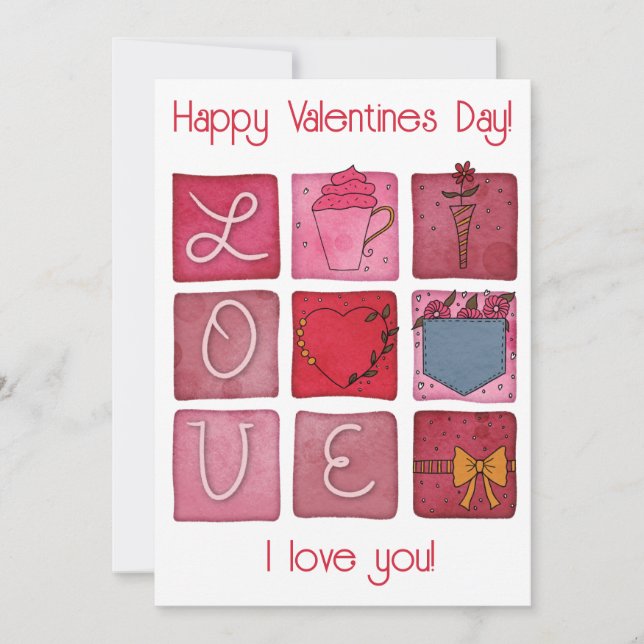 Cartes Pour Fêtes Annuelles Jour des Valentines roses (Devant)
