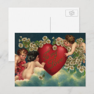 Cartes Pour Fêtes Annuelles Jour des Valentines vintages Cherubs victoriens au
