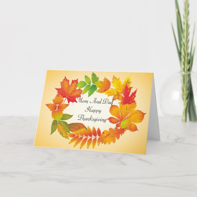 Cartes Pour Fêtes Annuelles Jour du Bon thanksgiving des parents (Devant)