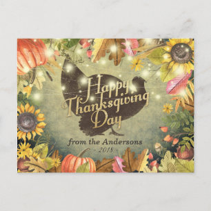 Cartes Pour Fêtes Annuelles Jour du bon thanksgiving Turquie Citrouilles autom