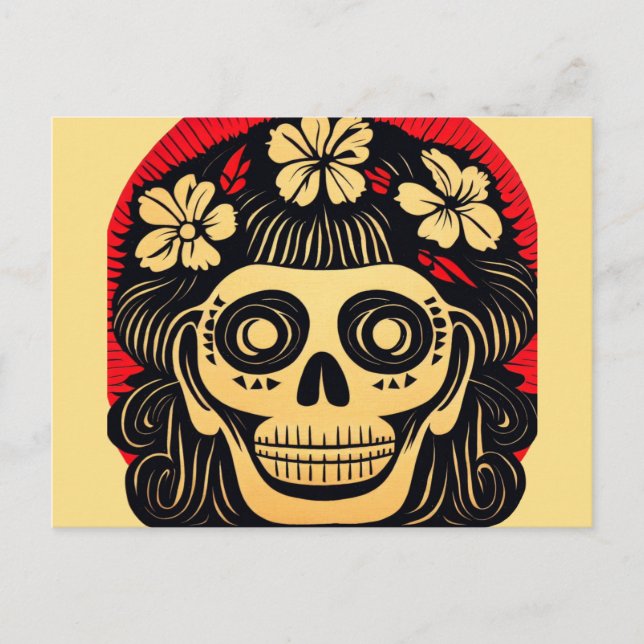 Cartes Pour Fêtes Annuelles Jour du crâne de sucre mort 1 (Devant)