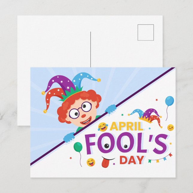 Cartes Pour Fêtes Annuelles Jour du fou d'avril (Devant / Derrière)
