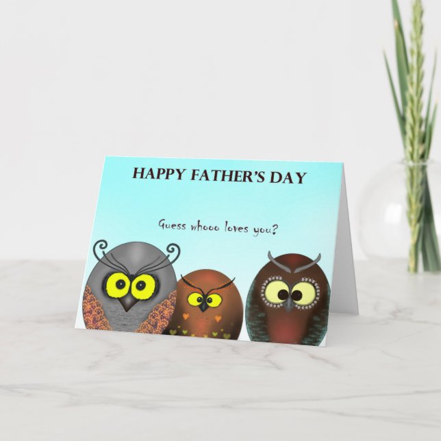 Cartes Pour Fêtes Annuelles Jour du père des hiboux (Devant)