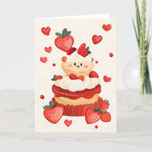 Cartes Pour Fêtes Annuelles Jour sucré du gâteau aux fraises