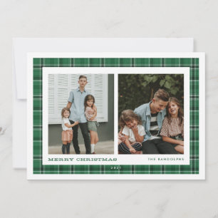 Cartes Pour Fêtes Annuelles Jour vert à double photo