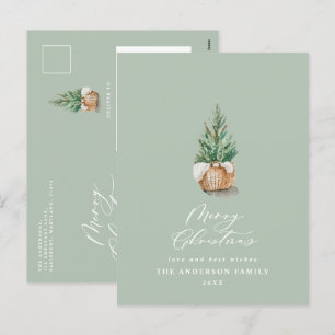 Cartes Pour Fêtes Annuelles Jour vert sage minimaliste