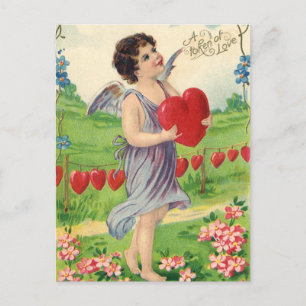 Cartes Pour Fêtes Annuelles Jour vintage des Valentines, Ange victorien avec c
