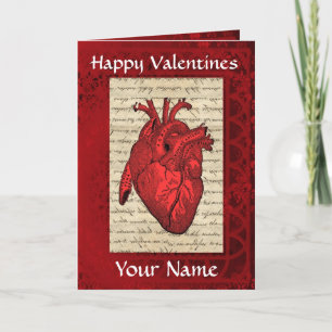 Cartes Pour Fêtes Annuelles Jour vintage des valentines cardiaques biologiques