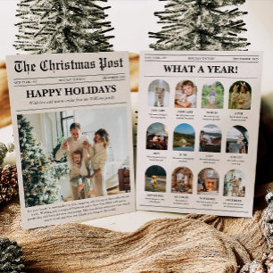 Cartes Pour Fêtes Annuelles Journal de Noël Bilan de l'année Photo de famille