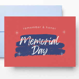 Cartes Pour Fêtes Annuelles Journée commémorative Rouge et Bleu