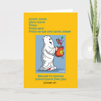 Cartes Pour Fêtes Annuelles Journée de blague Toc Toc 31 octobre Halloween