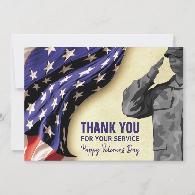 Cartes Pour Fêtes Annuelles JOURNÉE DES VÉTÉRANS patriotiques (Devant)