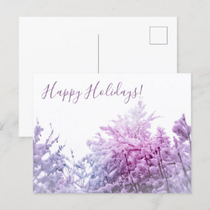Cartes Pour Fêtes Annuelles Journée d'hiver lumineuse arbres enneigés teintés