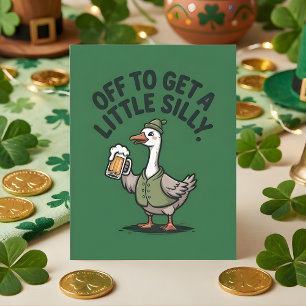 Cartes Pour Fêtes Annuelles Jours de Saint-Patrick drôles Silly Goose Bière