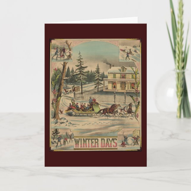Cartes Pour Fêtes Annuelles Jours d'hiver (Devant)