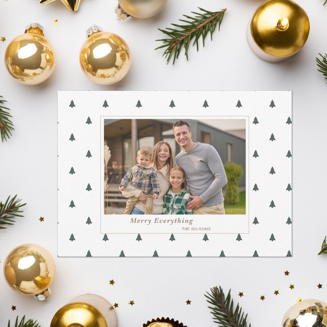 Cartes Pour Fêtes Annuelles Jours fériés de Noël de minuscules arbres (Cute Tiny Trees Christmas Holidays Photo Holiday Card)