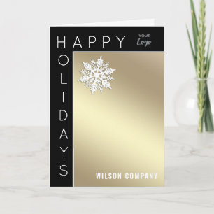 Cartes Pour Fêtes Annuelles Jours fériés heureux moderne snowflake entreprise